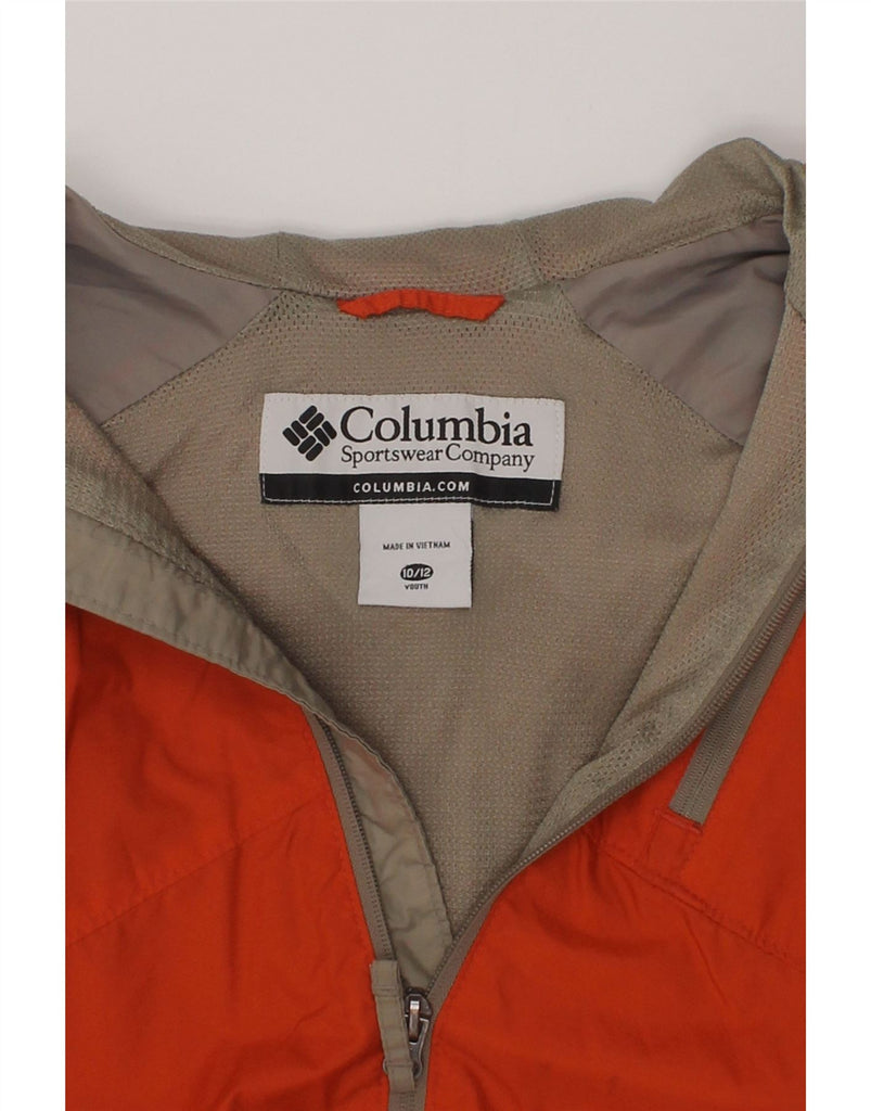 COLUMBIA Boys Hooded Rain Jacket 10-11 Years Red Colourblock Polyamide | Vintage Columbia | Thrift | Second-Hand Columbia | Used Clothing | Messina Hembry 