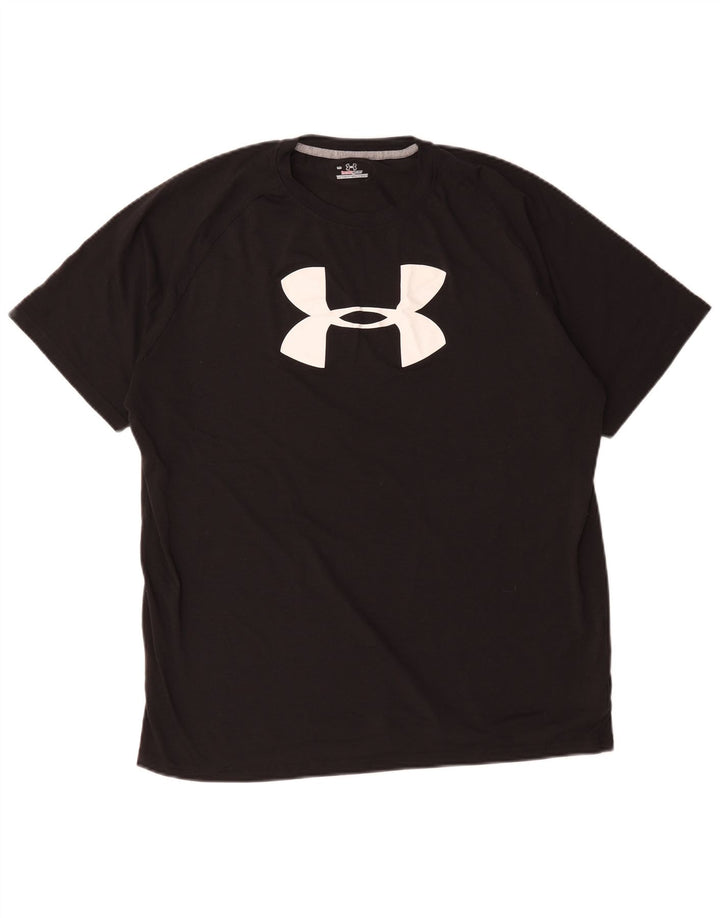 Under Armour Mens Heat Gear Graphic T-Shirt Top Large Black Polyester