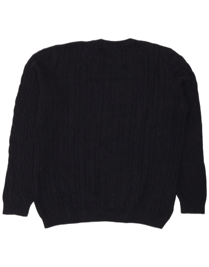 Timberland Mens Crew Neck Jumper Sweater 2XL Navy Blue Lambswool