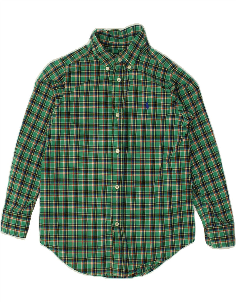 POLO RALPH LAUREN Boys Shirt 5-6 Years Green Check Cotton | Vintage Polo Ralph Lauren | Thrift | Second-Hand Polo Ralph Lauren | Used Clothing | Messina Hembry 