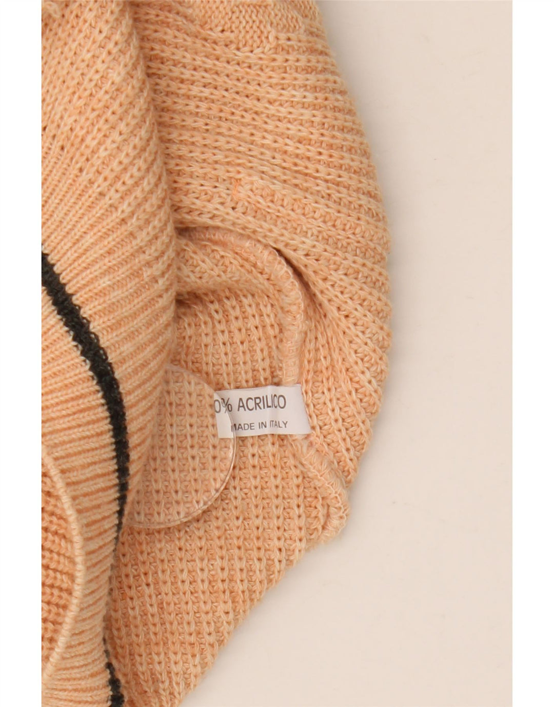 Vintage Mens Loose Fit Cardigan Sweater Medium Beige Acrylic