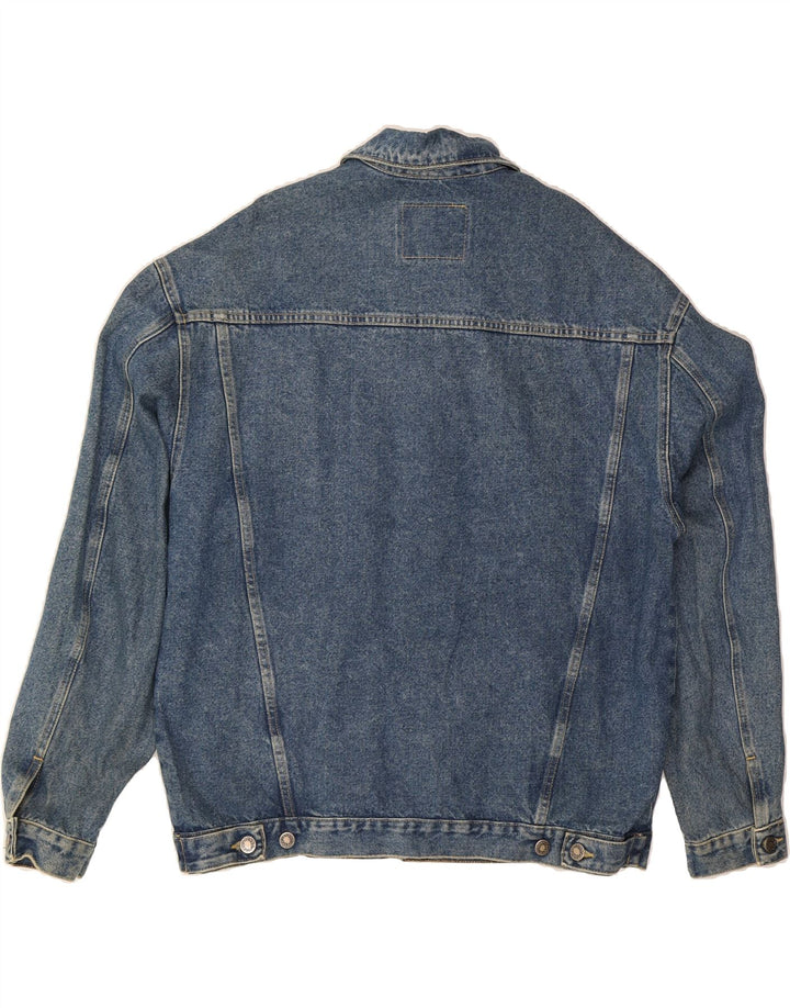 VINTAGE Mens Denim Jacket UK 40 Large Blue Cotton