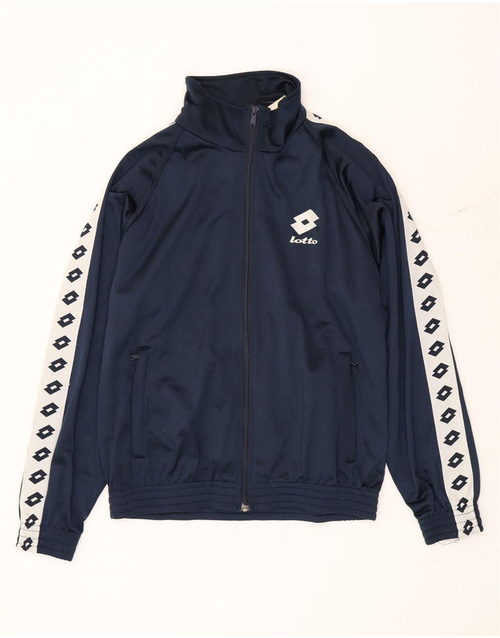 Lotto Mens Graphic Tracksuit Top Jacket Large Navy Blue Colourblock