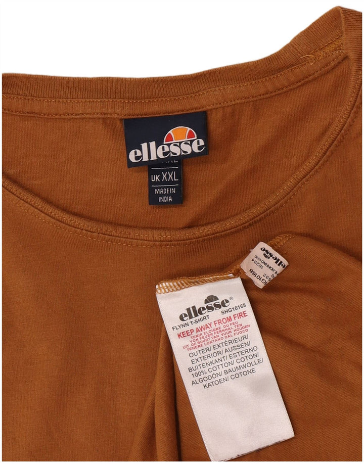 Ellesse Womens Graphic T-Shirt Top 2XL Brown Cotton