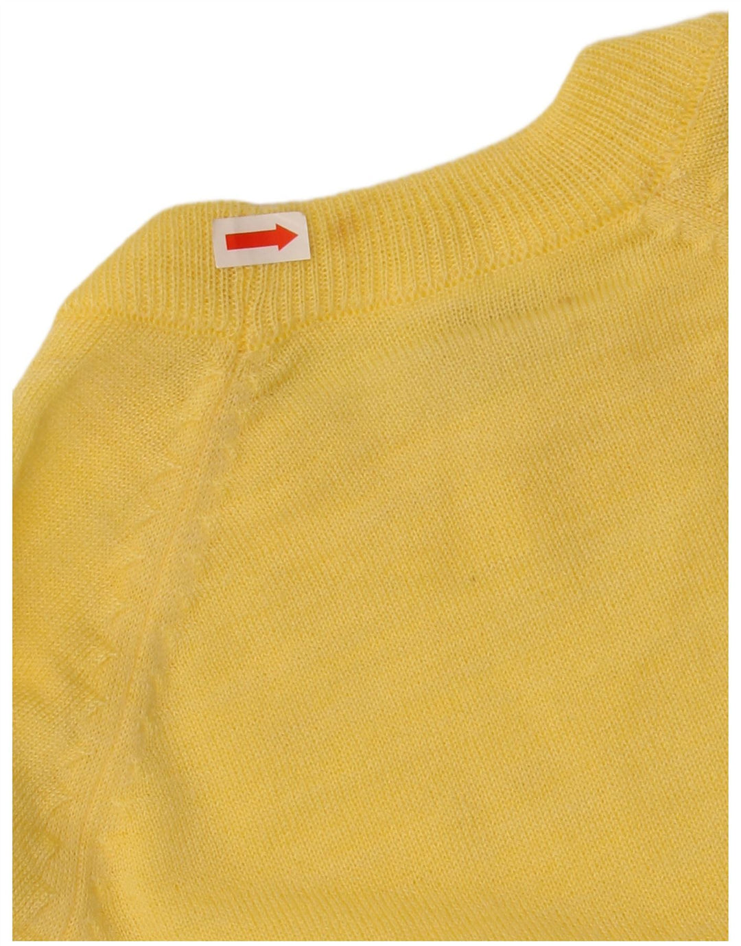 VINTAGE Womens Crew Neck Jumper Sweater UK 16 Large Yellow