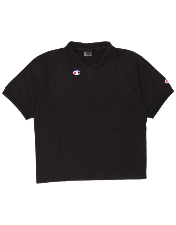 CHAMPION Mens Polo Shirt Large Black