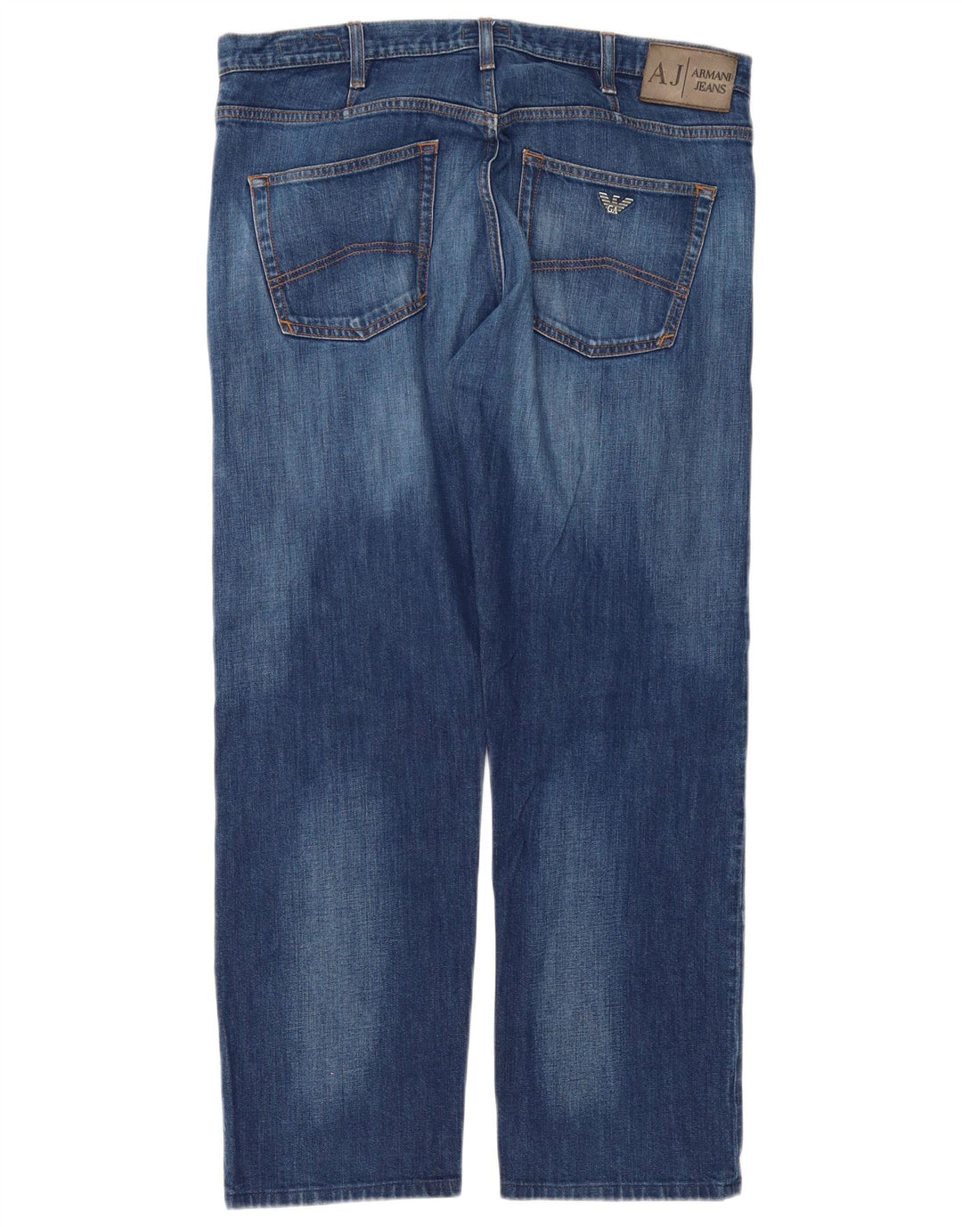 Armani Mens Regular Straight Jeans W36 L30 Blue Cotton