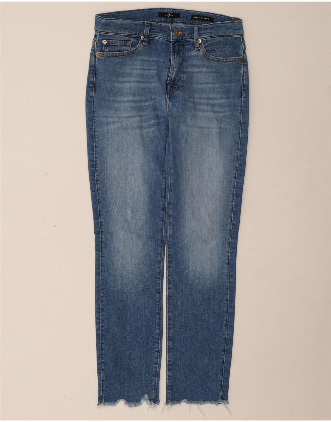 7 For All Mankind Womens Slim Jeans W28 L28 Blue Cotton