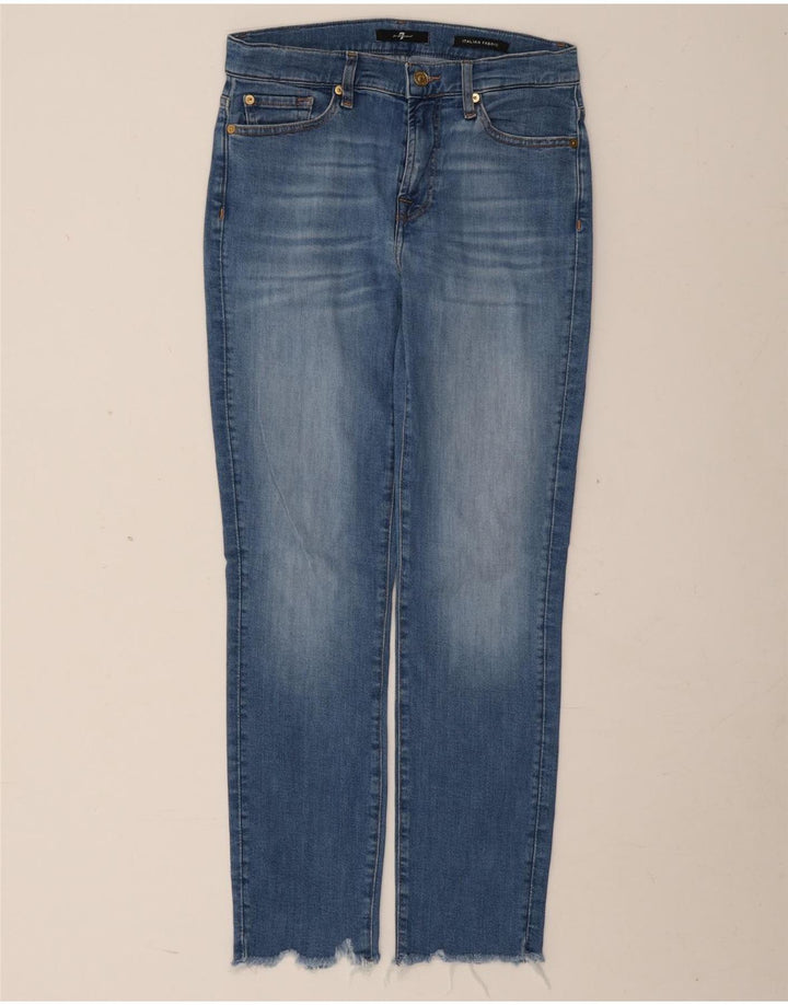 7 For All Mankind Womens Slim Jeans W28 L28 Blue Cotton