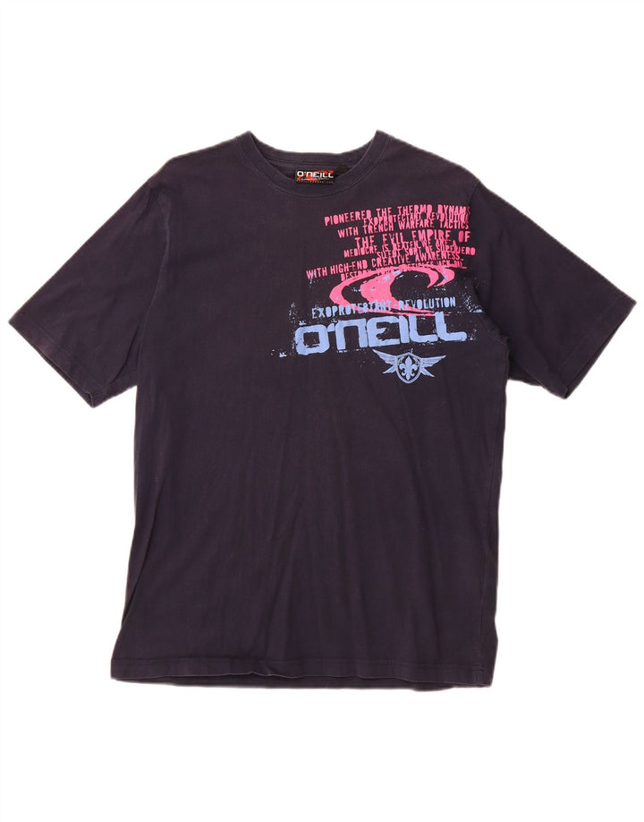 O'Neill Mens Graphic T-Shirt Top Medium Navy Blue Cotton