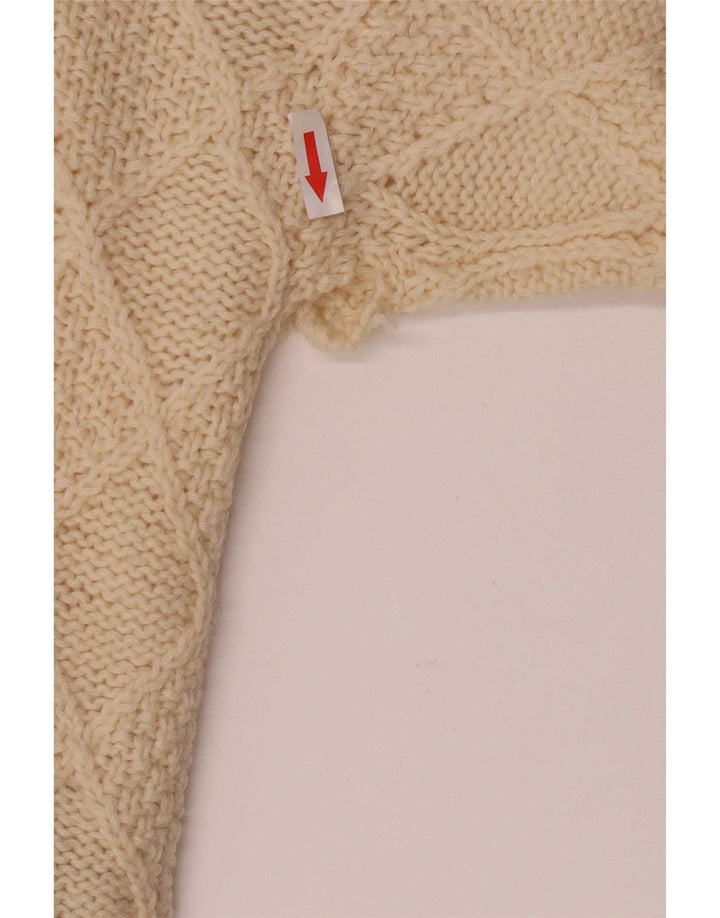 Apart Mens Crew Neck Jumper Sweater Medium Off White Argyle/Diamond Wool
