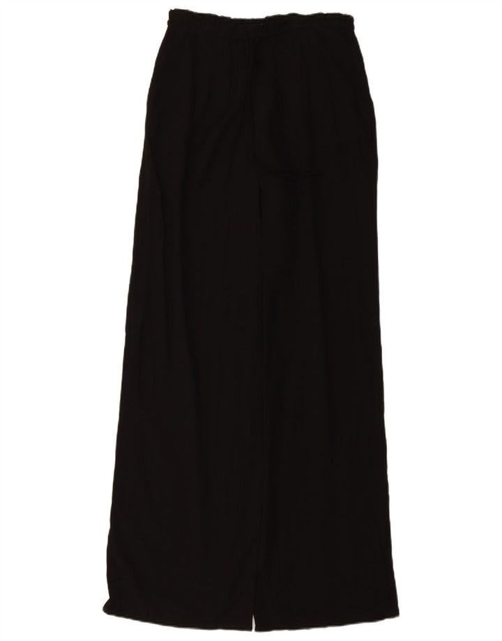 ZARA Womens High Waist Wide Leg Trousers UK 4 XS W24 L11 Black