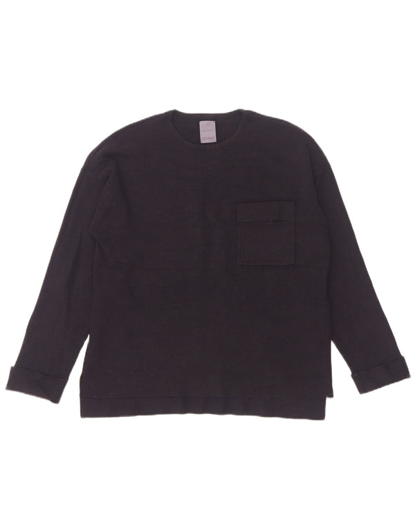 Zara Girls Crew Neck Jumper Sweater 13-14 Years Navy Blue Viscose