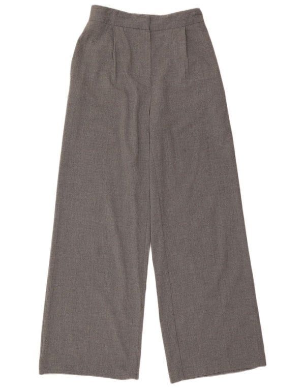 Zara Womens High Waist Wide Leg Casual Trousers Small W26 L31 Grey