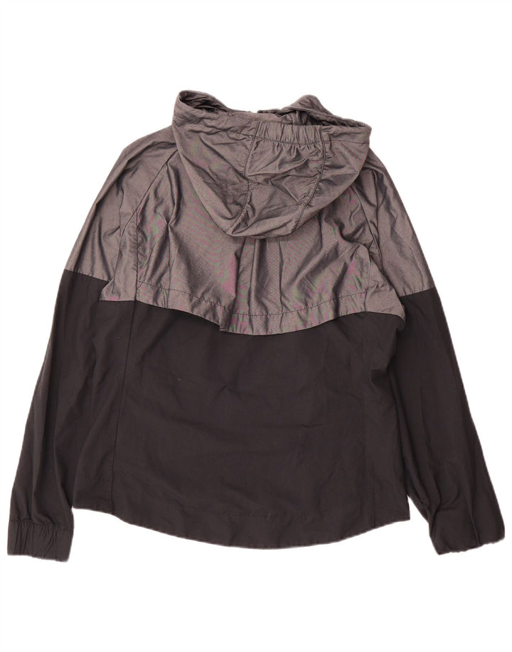 Nike Womens Hooded Rain Jacket UK 10 Small Grey Colourblock Nylon