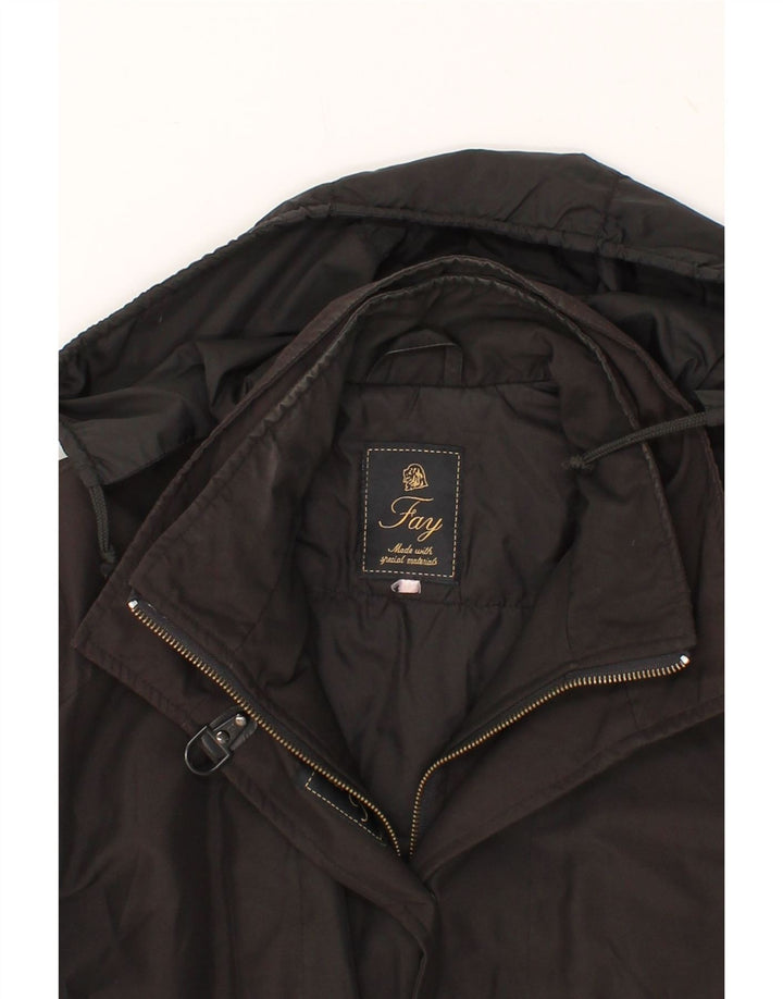 FAY Womens Hooded Windbreaker Jacket UK 12 Medium Black Vintage Fay and Second-Hand Fay from Messina Hembry 