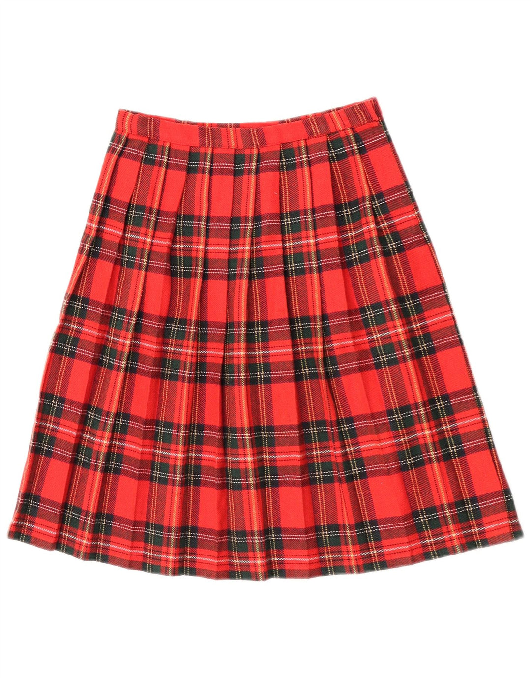 Vintage Womens Knife Pleated Skirt W26 Small  Red Check