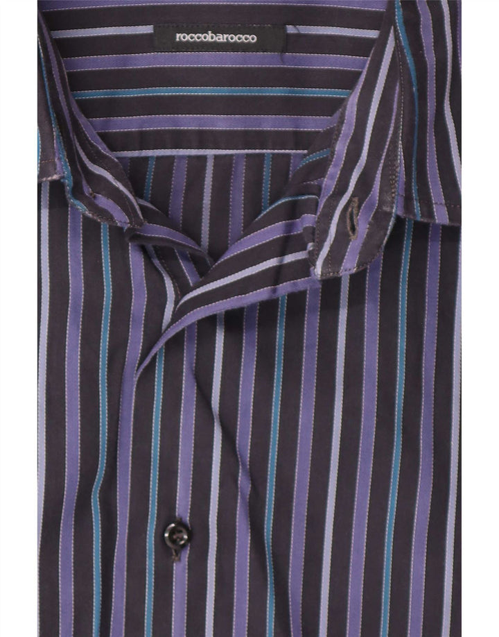 Roccobarocco Mens Shirt Medium Multicoloured Striped
