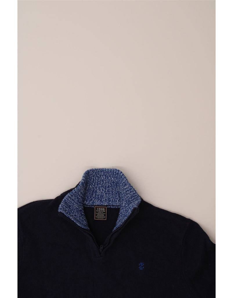 IZOD Boys Zip Neck Jumper Sweater 14-15 Years XL Navy Blue Cotton Vintage Izod and Second-Hand Izod from Messina Hembry 