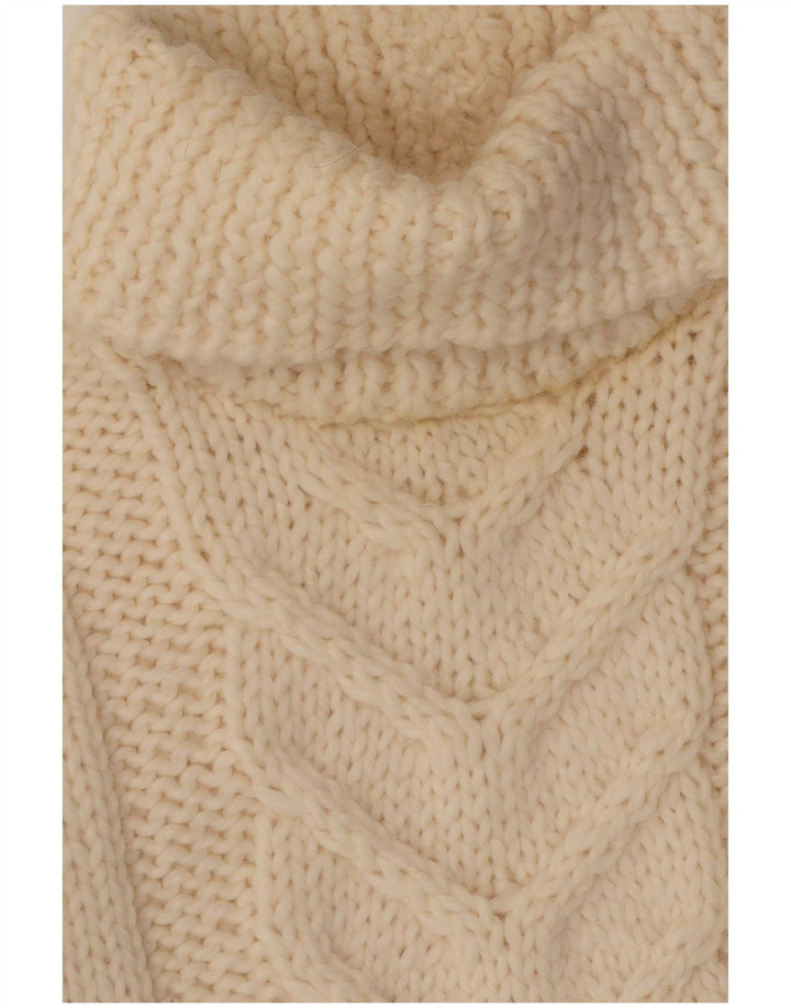 Vintage Womens Roll Neck Jumper Sweater UK 14 Medium Off White