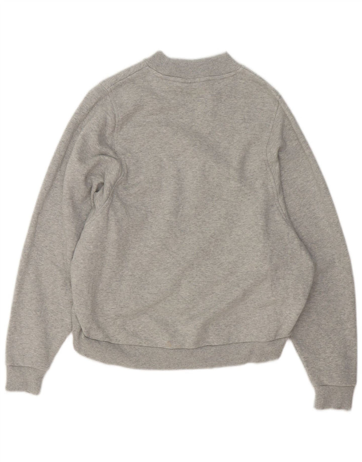 Fila Womens Oversized Sweatshirt Jumper UK 10 Small Grey Flecked Cotton
