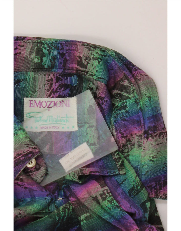 EMOZIONI Mens Abstract Pattern Shirt Large Multicoloured Cotton