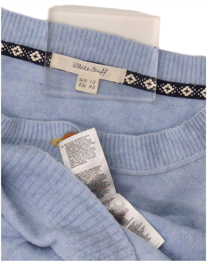 WHITE STUFF Womens Cardigan Sweater UK 12 Medium Blue Nylon