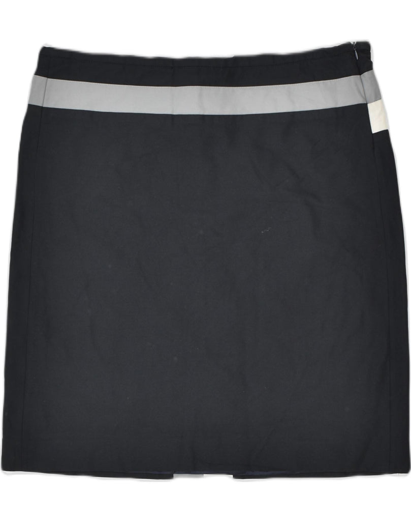 MAX MARA Womens Straight Skirt UK 16 Large W34 Black Cotton | Vintage Max Mara | Thrift | Second-Hand Max Mara | Used Clothing | Messina Hembry 