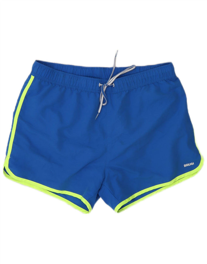 Brugi Mens Swimming Shorts Medium Blue Colourblock Polyester