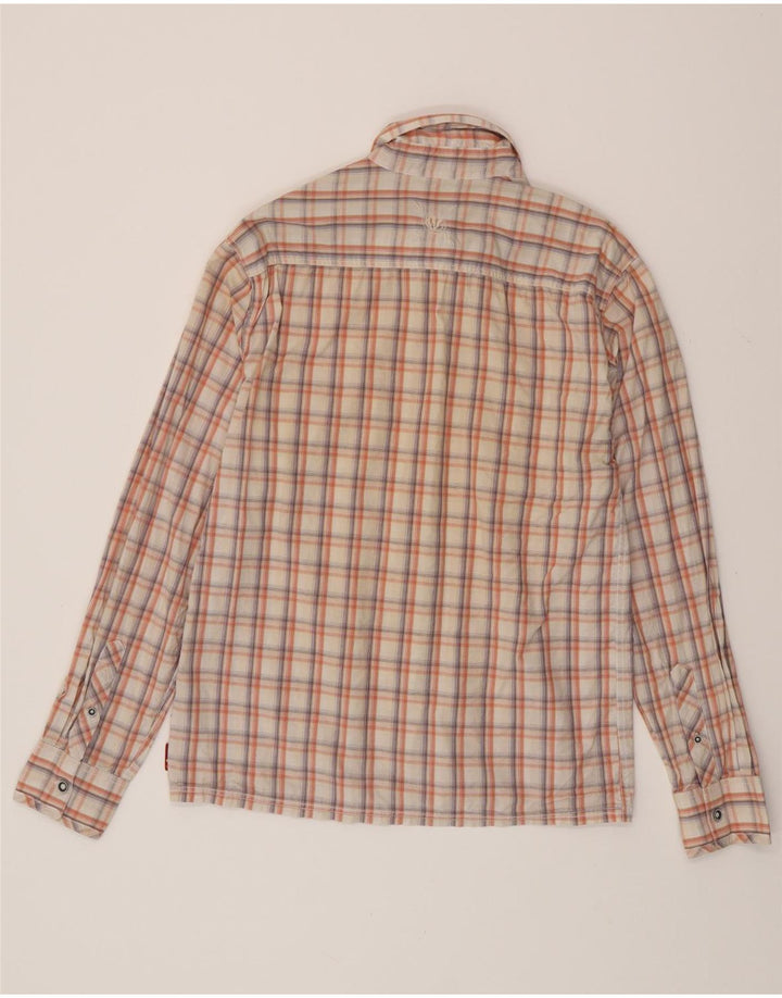 FAT FACE Mens Flannel Shirt Small Off White Check Cotton