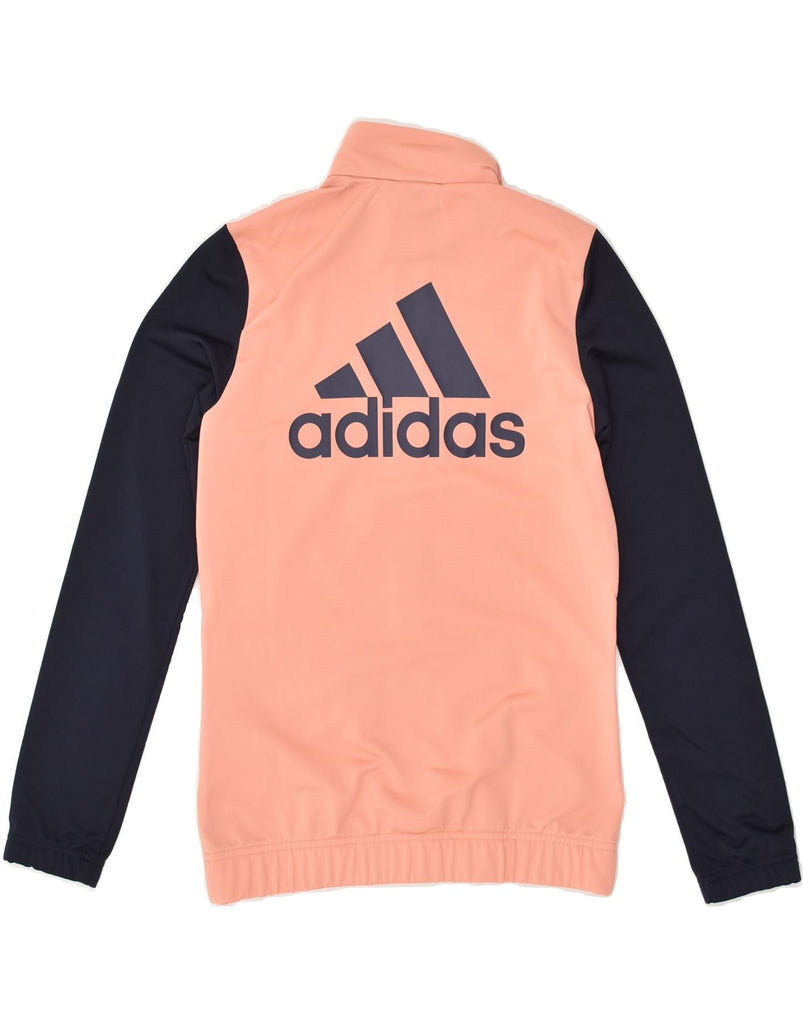 ADIDAS Girls Graphic Tracksuit Top Jacket 13-14 Years Pink Colourblock | Vintage Adidas | Thrift | Second-Hand Adidas | Used Clothing | Messina Hembry 