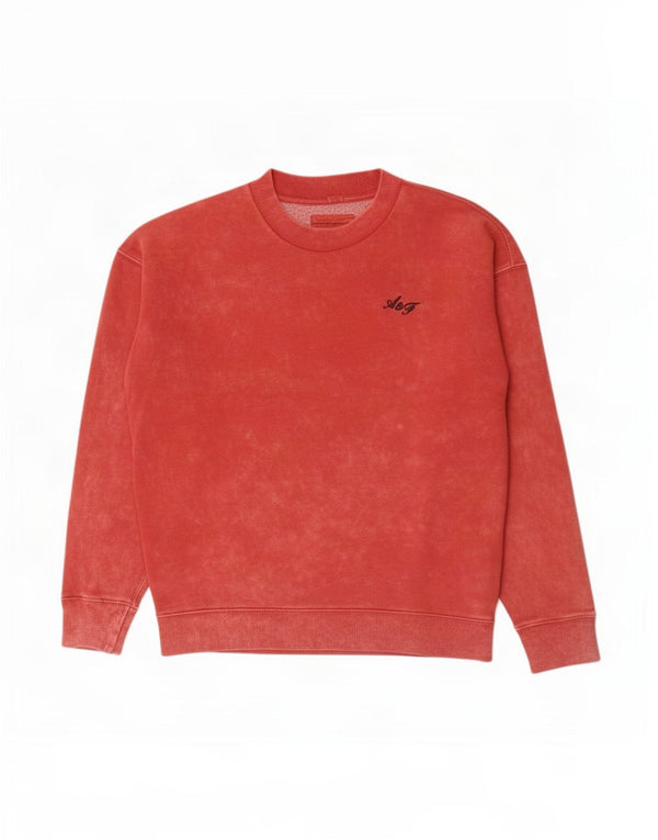 Abercrombie & Fitch Mens Relaxed Sweatshirt Jumper Medium Red Tie Dye