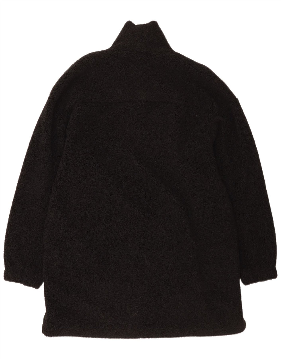 Cos Mens Zip Neck Fleece Jumper Large Black Polyester