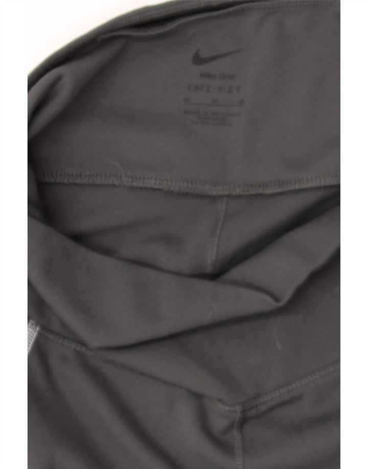 Nike Womens Dri Fit Crop Leggings UK 12 Medium Black Polyester