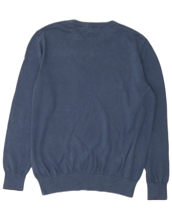 Timberland Mens Crew Neck Jumper Sweater Medium Blue Cotton