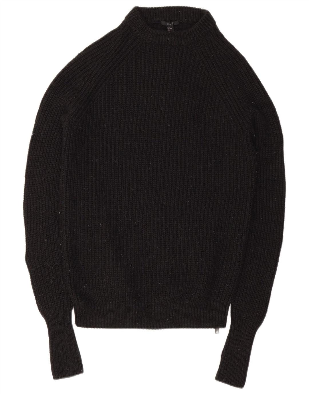 Cos Mens Crew Neck Jumper Sweater XS Black Wool