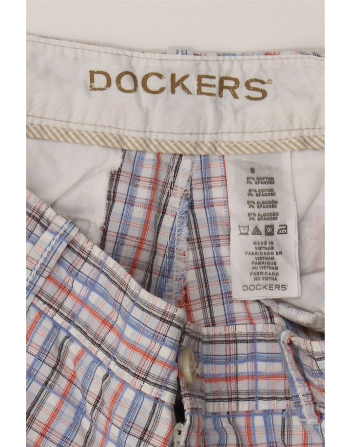 DOCKERS Womens Chino Shorts US 8 Medium W30  Multicoloured Check Classic Vintage Dockers and Second-Hand Dockers from Messina Hembry 