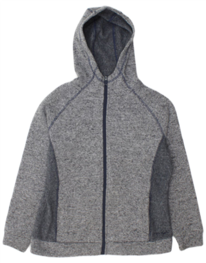 Weird Fish Womens Zip Hoodie Sweater UK 14 Large  Grey Flecked Polyester