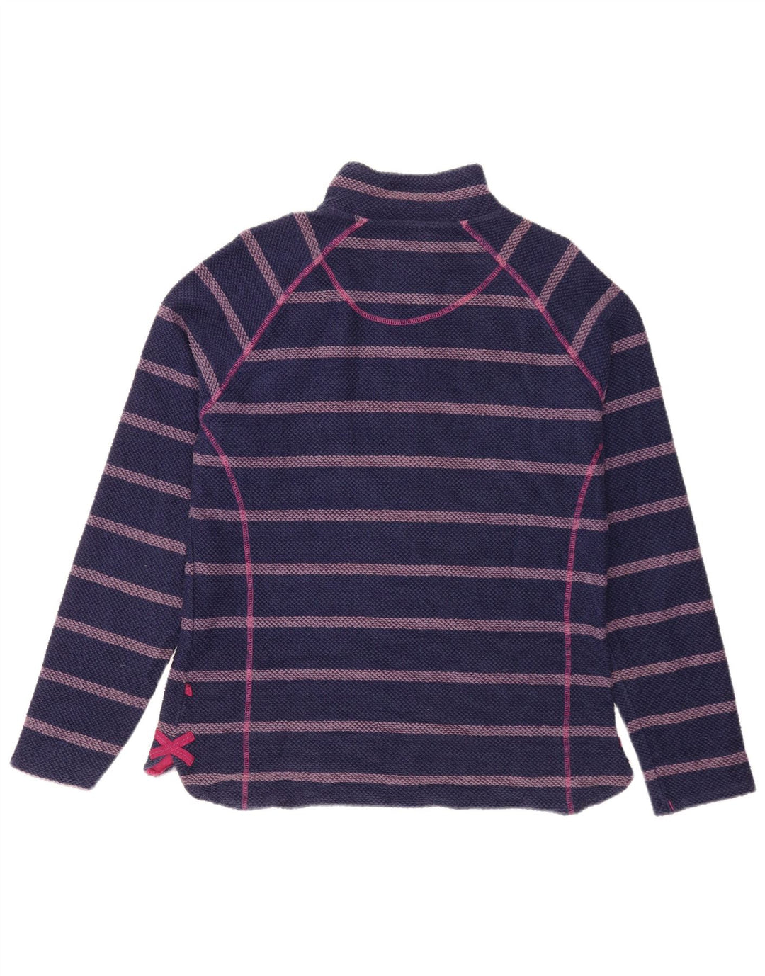 Weird Fish Womens 1/4 Zip Sweatshirt Jumper UK 14 Medium Navy Blue Striped