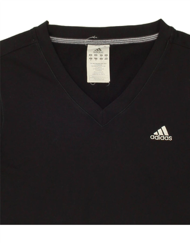 ADIDAS Womens T-Shirt Top UK 12 Medium Black Vintage Adidas and Second-Hand Adidas from Messina Hembry 