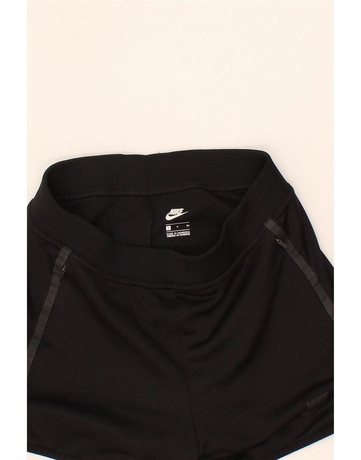 NIKE Womens Graphic Sport Shorts UK 10 Small  Black Polyester Vintage Nike and Second-Hand Nike from Messina Hembry 