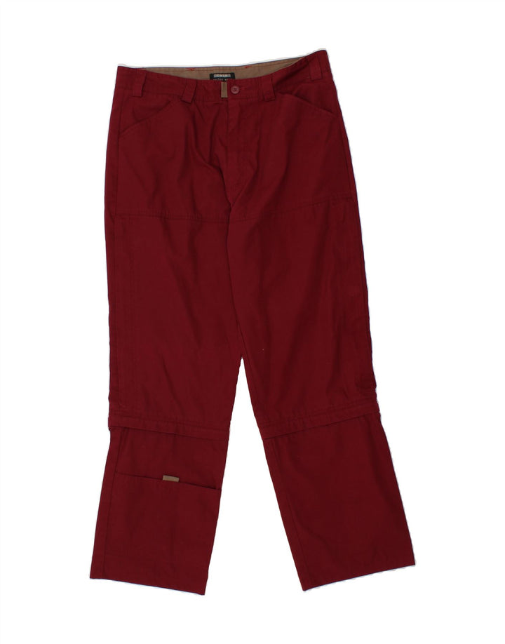 OXER Mens Straight Casual Trousers W34 L29 Maroon Polyester Vintage OXER and Second-Hand OXER from Messina Hembry 