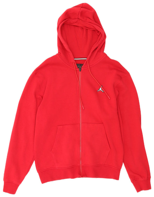 Jordan Mens Zip Hoodie Sweater Small Red Cotton
