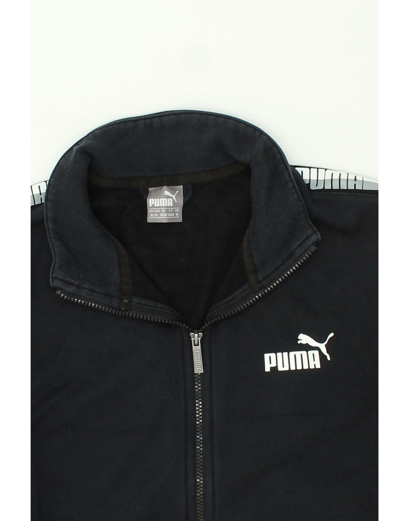 PUMA Mens Graphic Tracksuit Top Jacket XL Black Cotton | Vintage Puma | Thrift | Second-Hand Puma | Used Clothing | Messina Hembry 