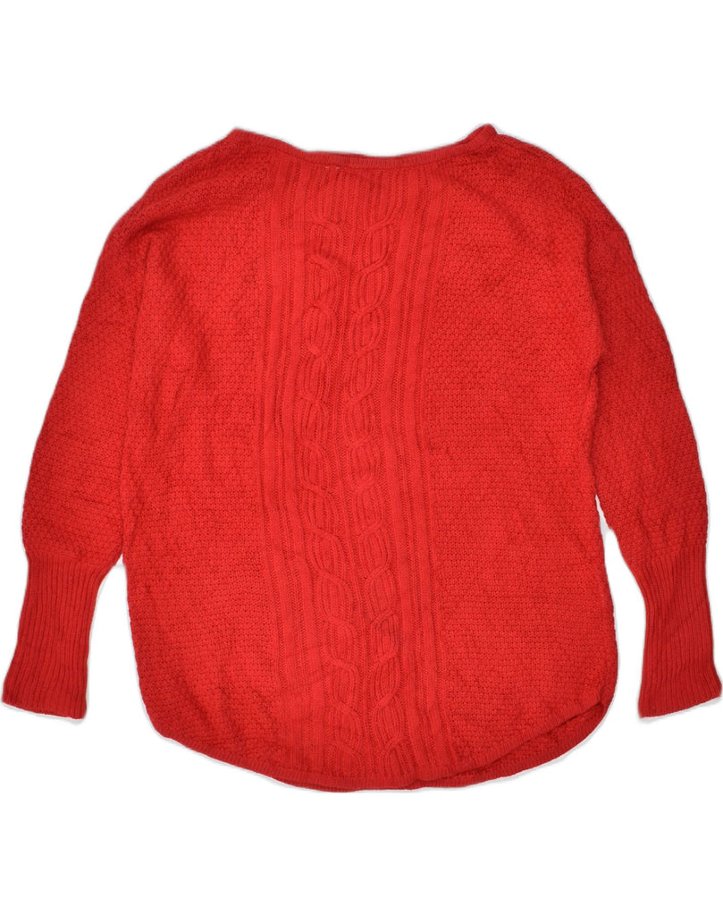 CHAPS Womens Boat Neck Jumper Sweater UK 14 Medium Red Cotton | Vintage | Thrift | Second-Hand | Used Clothing | Messina Hembry 