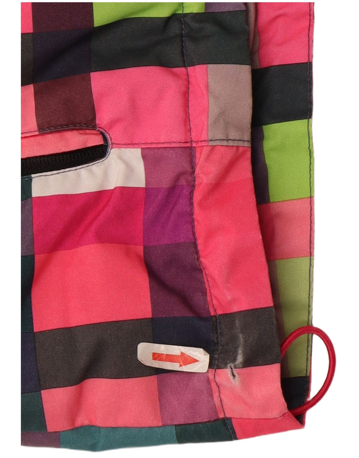 Maui and Sons Womens Hooded Rain Jacket UK 14 Medium Multicoloured Check