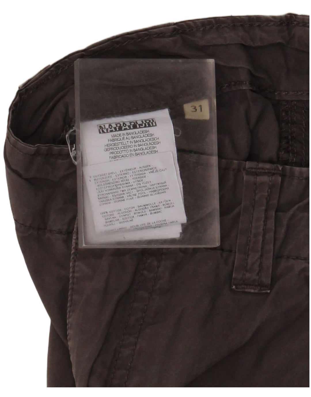Napapijri Mens Cargo Shorts W31 Medium  Grey Cotton