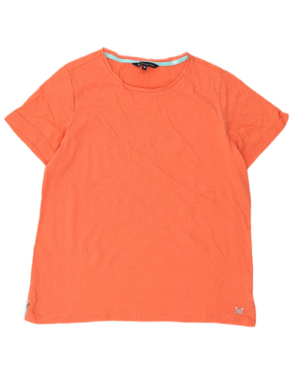 Crew Clothing Womens T-Shirt Top UK 14 Large Orange Cotton