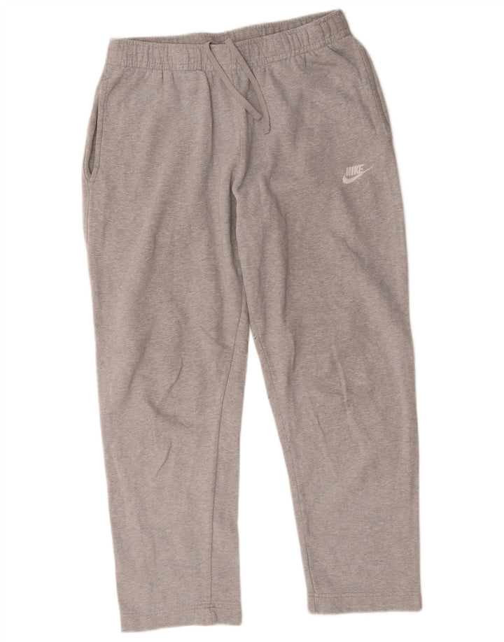Nike Womens Tracksuit Trousers UK 14 Medium  Grey Flecked Cotton