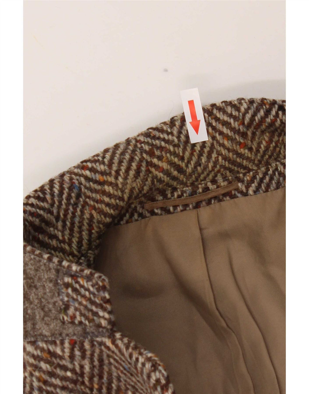 Vintage Mens 2 Button Blazer Jacket UK 38 Medium Brown Herringbone
